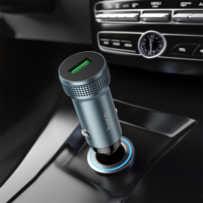 Автомобильное зарядное устройство HOCO Z49A Level, 1xUSB, 18W, серый металлик