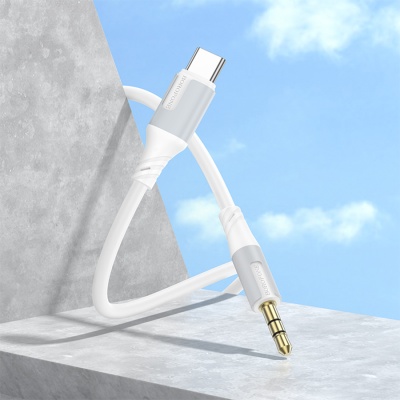 Аудиокабель BOROFONE BL19 Creator AUX Jack 3,5 (m) - Type-C (m), 1 м, белый