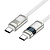 Кабель USB-C HOCO U137 Line Type-C - Type-C, 3A, 60W, 1.2 м, белый