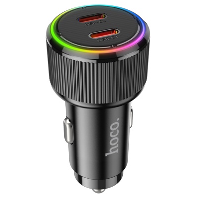 Автомобильное зарядное устройство HOCO NZ14B Guerrero, 2xUSB-C, 50W, черный