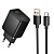 Сетевое зарядное устройство HOCO C157A Smart 1xUSB + 1xUSB-C с Кабелем USB - Type-C, 3A, 30W, черный