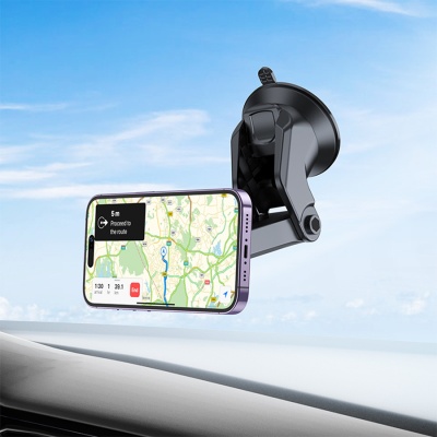 Автомобильный держатель BOROFONE BH97 NT Ice, магнитный, на приборная панель/лобовое стекло, черный+серый