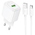 Сетевое зарядное устройство HOCO CS52A Surplus 1xUSB с Кабелем USB - Type-C, 18W, белый
