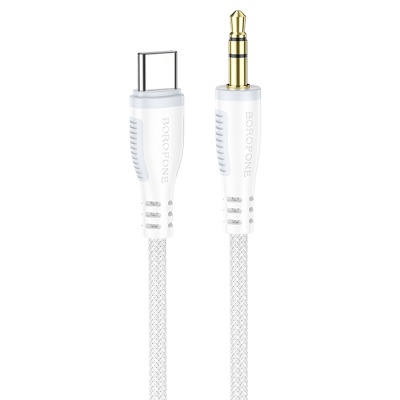 Аудиокабель BOROFONE BL14 AUX Jack 3,5 (m) - Type-C (m), 1 м, белый