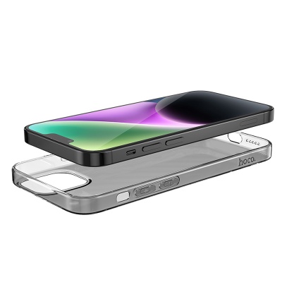 Чехол HOCO TPU Light Series для iPhone 14 6.1", темно-прозрачный