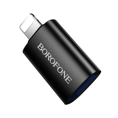 Переходник/Адаптер BOROFONE BV26 Lightning (m) - USB2.0 (f), черный