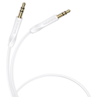 Аудиокабель BOROFONE BL16 AUX Jack 3,5 (m) - Jack 3,5 (m), 1 м, белый
