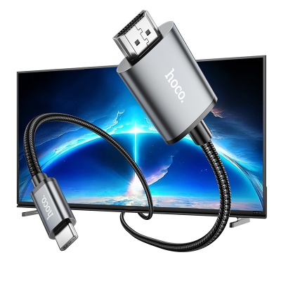 Видеокабель HOCO UA27 4K HDMI (m) - Type-C (m), 2 м, серый металлик