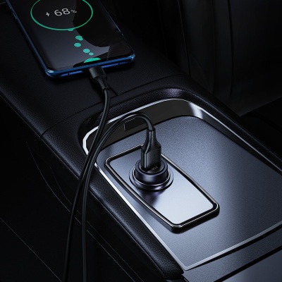 Автомобильное зарядное устройство HOCO Z62 Energy, 1xUSB, 18W, серый металлик