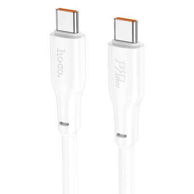 Кабель USB-C HOCO X93 Force Type-C - Type-C, 5A, 240W, 1 м, белый