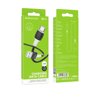 Кабель USB BOROFONE BX84 Rise USB - Type-C, 3A, 1 м, черный