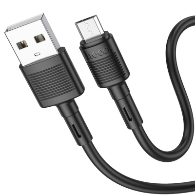 Кабель USB HOCO X83 Victory USB - MicroUSB, 2.4А, 1 м, черный