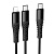 Кабель USB-C HOCO X123 Victory 2 в 1 Type-C - Type-C + Lightning, 5V/3A, 1 м, черный