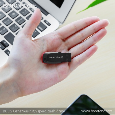 USB флеш-накопитель BOROFONE BUD2, USB 2.0, 32GB, черный