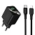 Сетевое зарядное устройство HOCO CS83A Excellent 1xUSB + 1xUSB-C с Кабелем Type-C - Lightning, 3A, 20W, черный