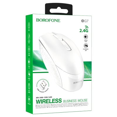 Мышь беспроводная BOROFONE BG7 Platinum, белый