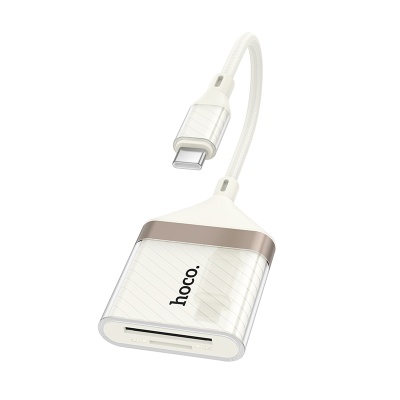 Переходник/Адаптер HOCO UA40A Card reader Type-C (m) - TF/SD, 14 см, белый