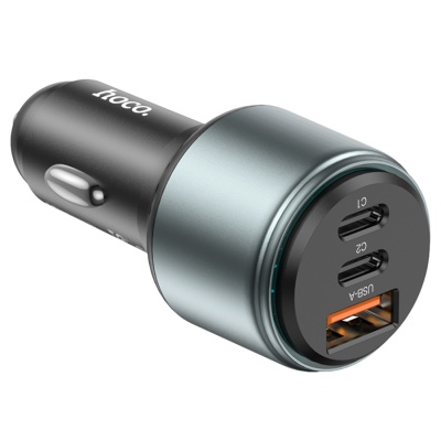 Автомобильное зарядное устройство HOCO NZ9 Galloper, 1xUSB + 2xUSB-C, 95W, черный