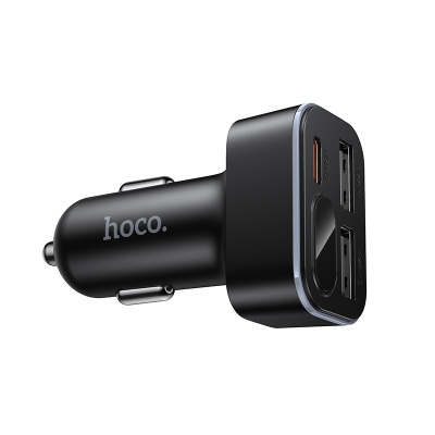 Автомобильное зарядное устройство HOCO Z63A Barry, 2xUSB + 1xUSB-C, 2.4A, 42W, черный
