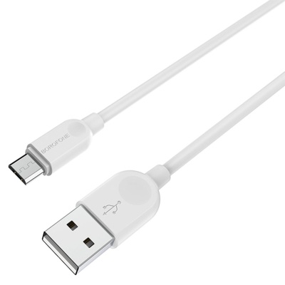 Кабель USB BOROFONE BX14 LinkJet USB - MicroUSB, 2.4А, 3 м, белый