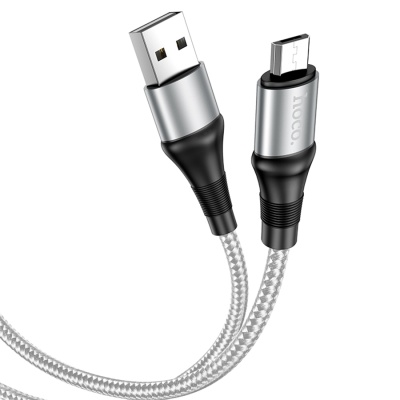 Кабель USB HOCO X50 Excellent USB - MicroUSB, 2.4А, 1 м, серый