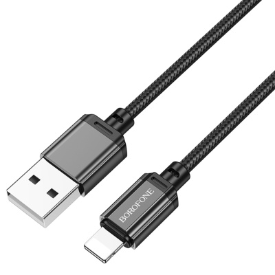 Кабель USB BOROFONE BX87 Sharp USB - Lightning, 2.4А, 1 м, черный