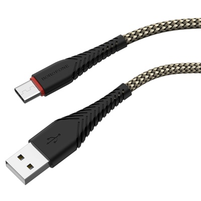 Кабель USB BOROFONE BX25 Powerful USB - Type-C, 3A, 1 м, черный