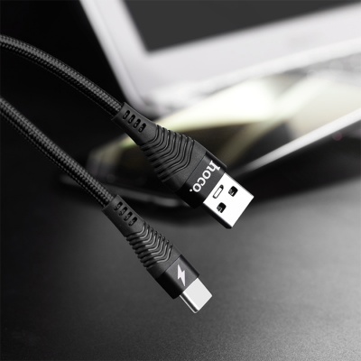 Кабель USB HOCO U53 4A Flash USB - MicroUSB, 4А, 1.2 м, черный