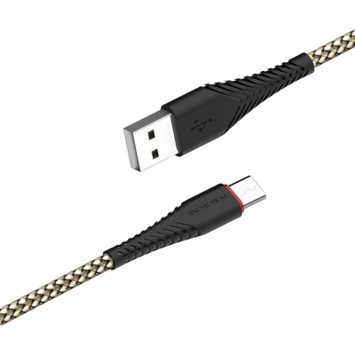 Кабель USB BOROFONE BX25 Powerful USB - Type-C, 3A, 1 м, черный