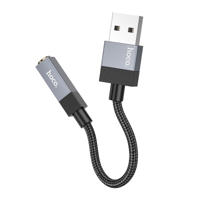 Переходник/Адаптер HOCO UPA32D Clever USB (m) - Jack 3,5 (f), 15 см, черный