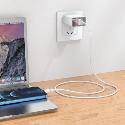 Кабель USB HOCO X63 Racer USB - Lightning магнитный, 2.4А, 1 м, белый