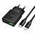 Сетевое зарядное устройство HOCO N73 Speed 1xUSB + 1xUSB-C с Кабелем Type-C - Lightning, 3A, 20W, черный