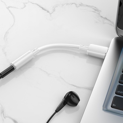 Переходник/Адаптер BOROFONE BV22 Lemon USB (m) - Jack 3,5 (f), 15 см, белый