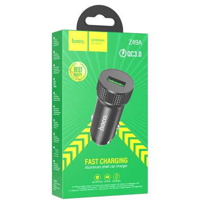 Автомобильное зарядное устройство HOCO Z49A Level, 1xUSB, 18W, черный
