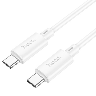 Кабель USB-C HOCO X88 Gratified Type-C - Type-C, 3A, 60W, 1 м, белый