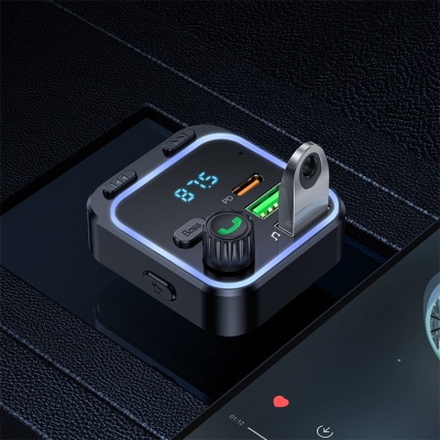 Автомобильное зарядное устройство с FM-Трансмиттер BOROFONE BC53 Highway, 2xUSB + 1xUSB-C, 20W, черный