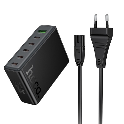 Сетевое зарядное устройство HOCO C152A Modern 1xUSB + 5xUSB-C, 3A, 70W, черный