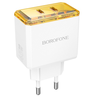 Сетевое зарядное устройство BOROFONE BAS33A Treasure 2xUSB-C, 45W, белый