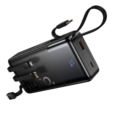 Портативный аккумулятор HOCO J156A Founder, встроенный кабель Lightning + Type-C + MircoUSB, 22.5W, 20000 мА⋅ч, черный