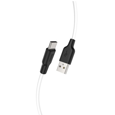 Кабель USB HOCO X21 Plus Silicone USB - Type-C, 3A, 1 м, белый+черный