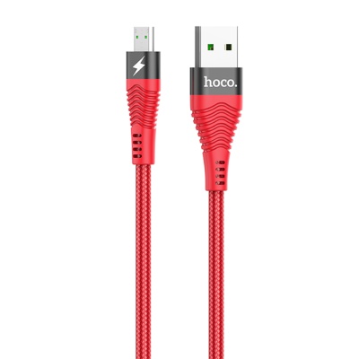 Кабель USB HOCO U53 4A Flash USB - MicroUSB, 4А, 1.2 м, красный