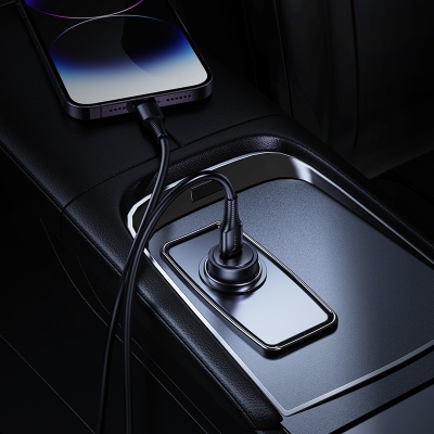 Автомобильное зарядное устройство HOCO Z62A Energy, 1xUSB-C, 30W, серый металлик