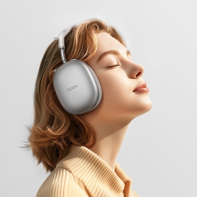 Беспроводные наушники накладные HOCO W55 Plus, Bluetooth, серебристый