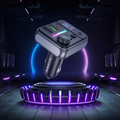 Автомобильное зарядное устройство с FM-Трансмиттер BOROFONE BC50 Ascenso, 2xUSB + 1xUSB-C, 0.5A, 38W, черный