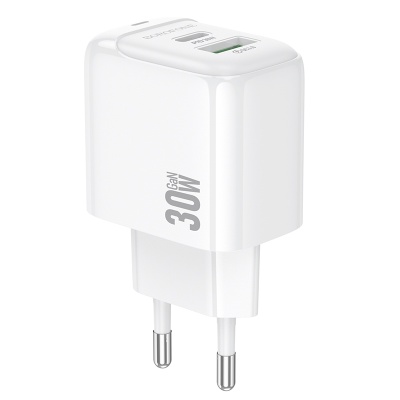 Сетевое зарядное устройство BOROFONE BAS45A Potential 1xUSB + 1xUSB-C, 3A, 30W, белый