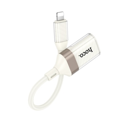 Переходник/Адаптер HOCO UA39 Lightning (m) - USB (f), 13 см, белый