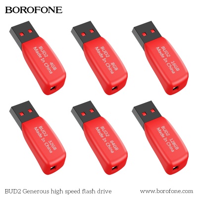 USB флеш-накопитель BOROFONE BUD2, USB 2.0, 16GB, черный