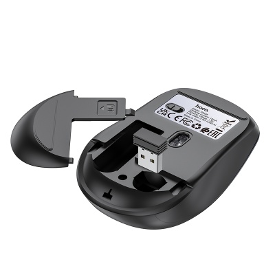 Мышь беспроводная HOCO GM28 Business, Bluetooth, черный+серый металлик