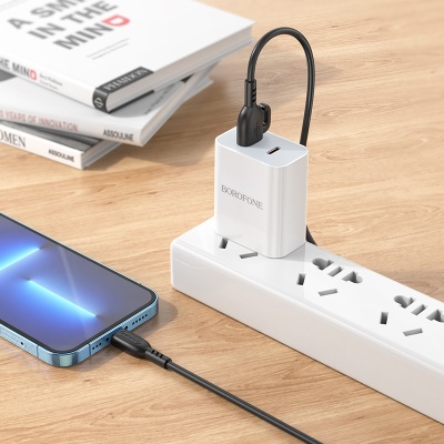 Кабель USB BOROFONE BX91 Symbol USB - Lightning, 3A, 1 м, черный