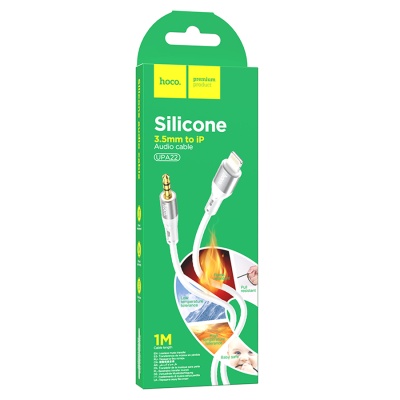 Аудиокабель HOCO UPA22 AUX Jack 3,5 (m) - Lightning (m), 1 м, белый